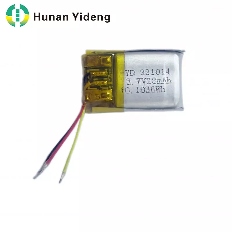 321014 28mah 3.7V रिचार्जेबल सानो प्रिज्म्याटिक ब्याट्री