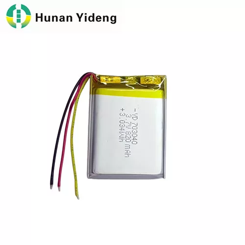 703040 3.7V 820mAh Tiny Prismatic Battery